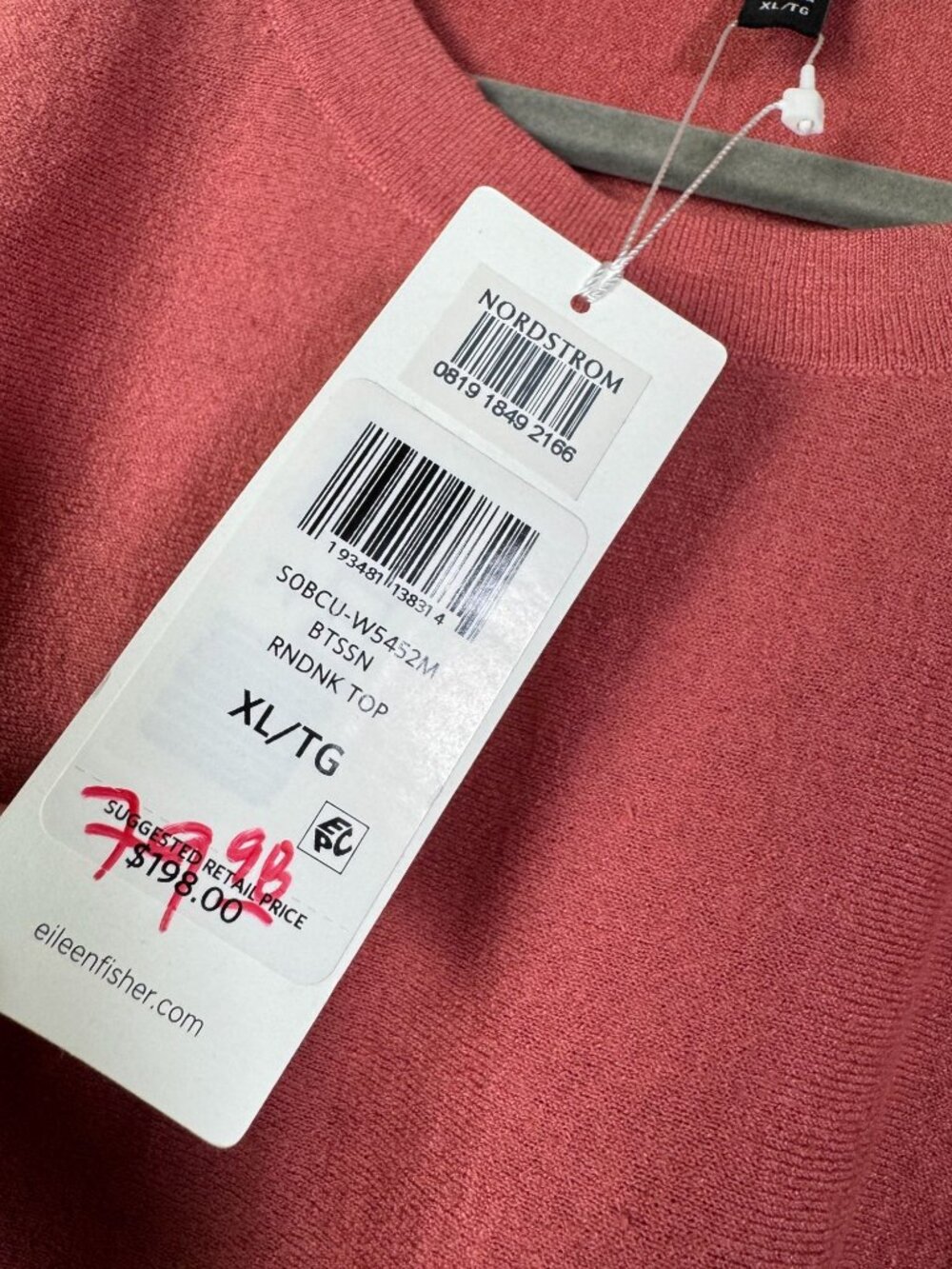 NEW Eileen Fisher Womens Organic Linen Blend Long Sleeve Top XL Rose Pink Lagenl - Picture 9 of 13